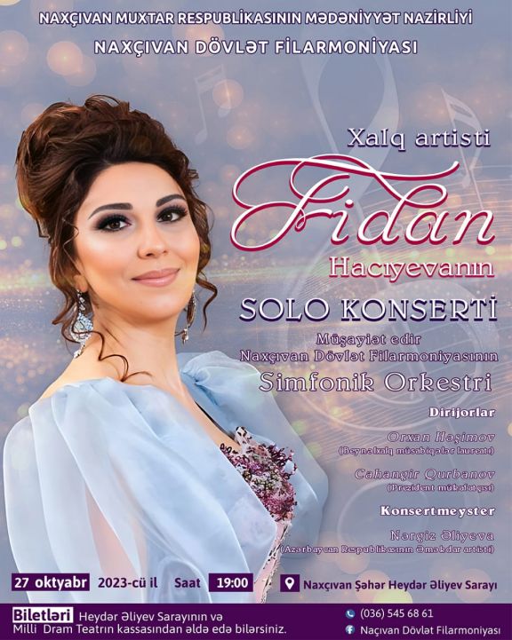 Fidan Hacıyeva  Naxçıvanda konsert verəcək
