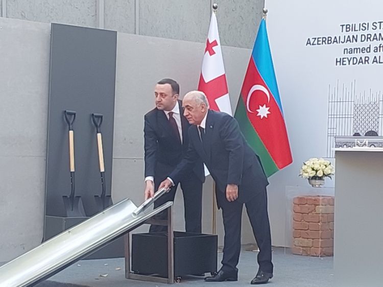 Tbilisidə Heydər Əliyev adına Azərbaycan Dram Teatrının yeni binasının təməli qoyulub