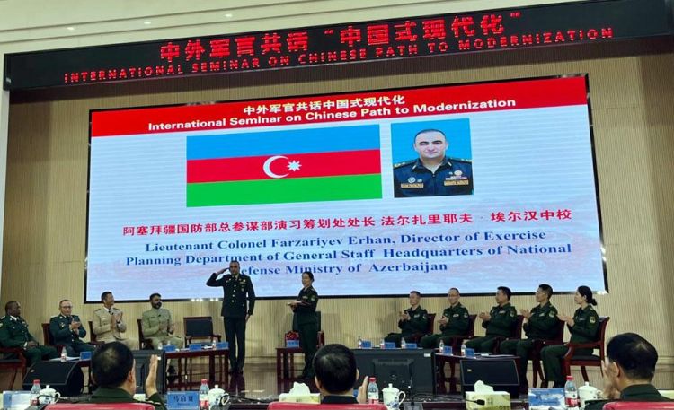 Azərbaycan hərbçisi Çində keçirilən beynəlxalq tədbirdə mükafatlandırılıb
