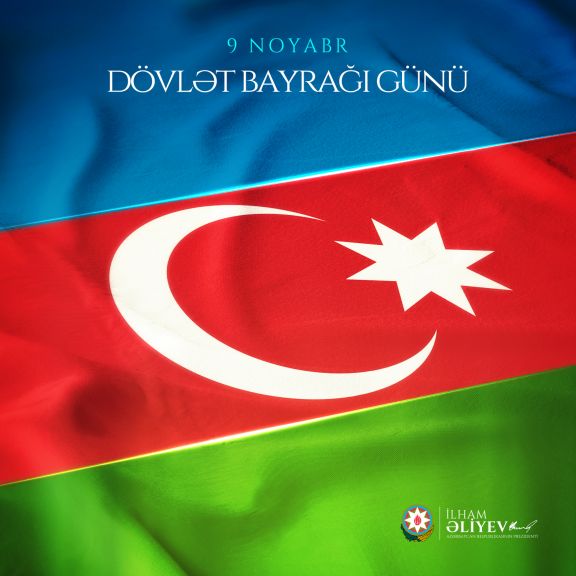 Prezident İlham Əliyev Dövlət Bayrağı Günü ilə bağlı paylaşım edib