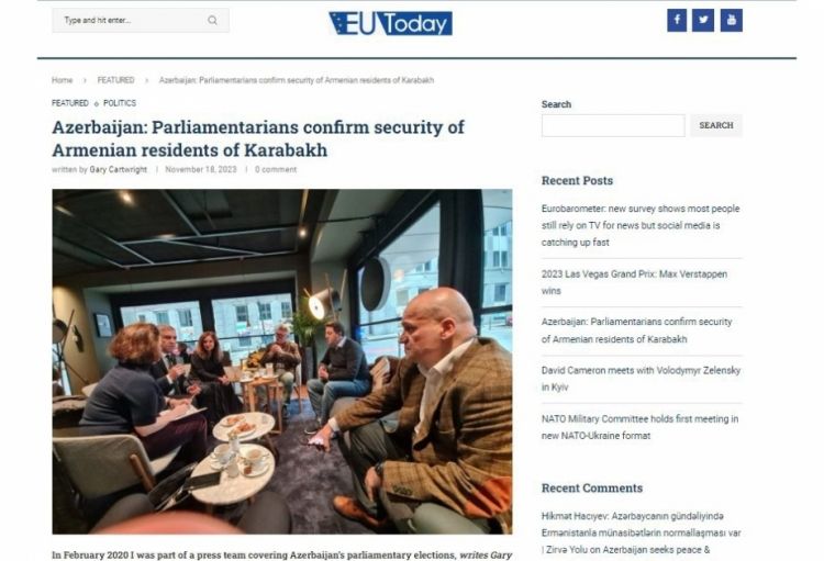 ”EU Today”: Azərbaycanın alicənab qələbəsi