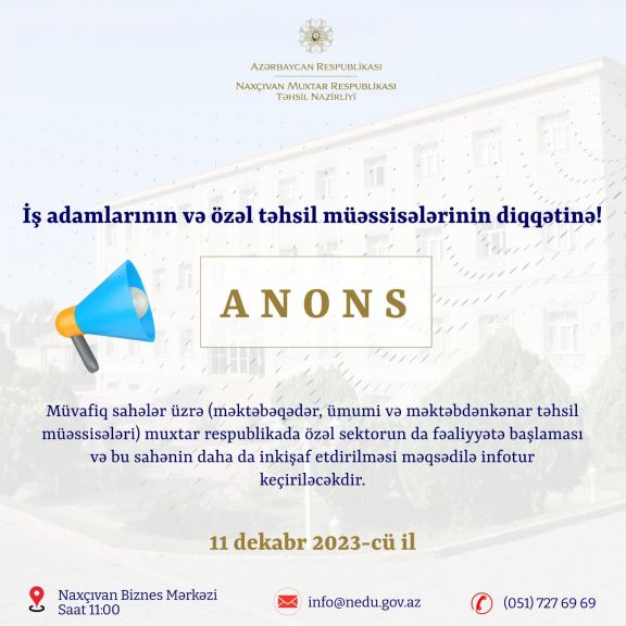 Naxçıvanda infotur  keçiriləcək