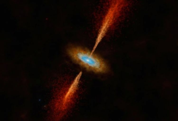 Astronomlar başqa bir qalaktikada yeni doğulmuş ulduzun fırlanan diskini aşkar ediblər