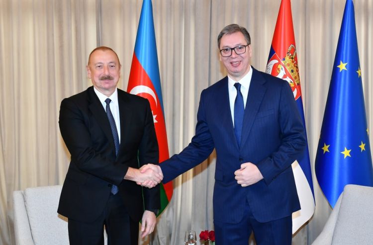 Azərbaycan Prezidenti İlham Əliyevin Serbiya Prezidenti Aleksandar Vuçiç ilə təkbətək görüşü olub 