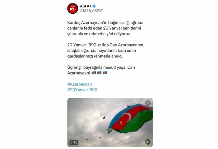 ASFAT 20 Yanvarla bağlı xüsusi videoçarx hazırlayıb