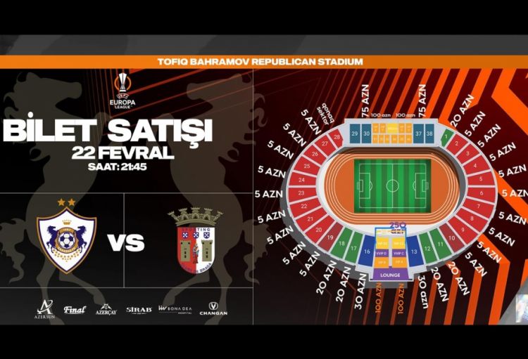 “Qarabağ” – “Braqa” oyununun biletləri satışa çıxarılıb