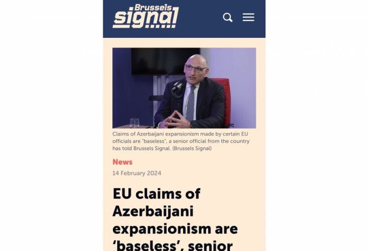 Azərbaycan diplomatları “Brussels Signal”a müsahibədə Aİ-nin fikirlərini tənqid ediblər