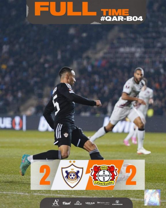 Avropa Liqası: "Qarabağ" Bakıda "Bayer 04"lə heç-heçə edib