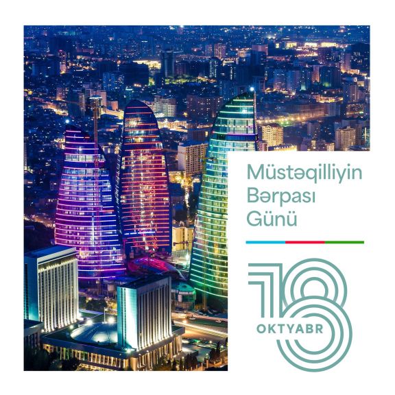 Mehriban Əliyeva Müstəqilliyin Bərpası Günü münasibətilə paylaşım edib