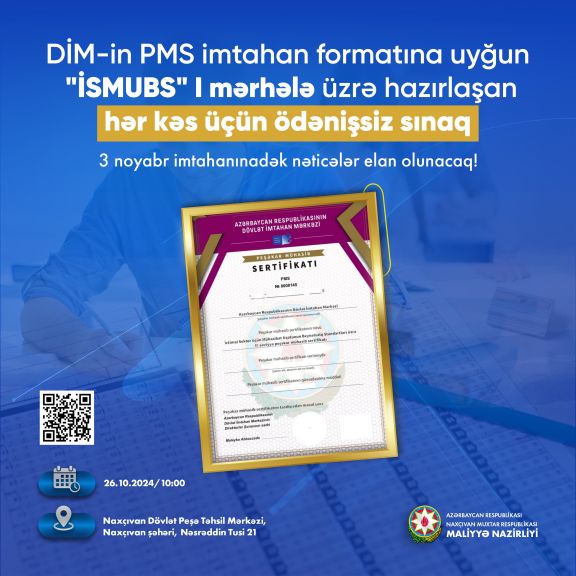 Peşəkar Mühasib Sertifikatı (PMS) imtahanına hazırlaşan şəxslər üçün sınaq imtahanı keçiriləcək