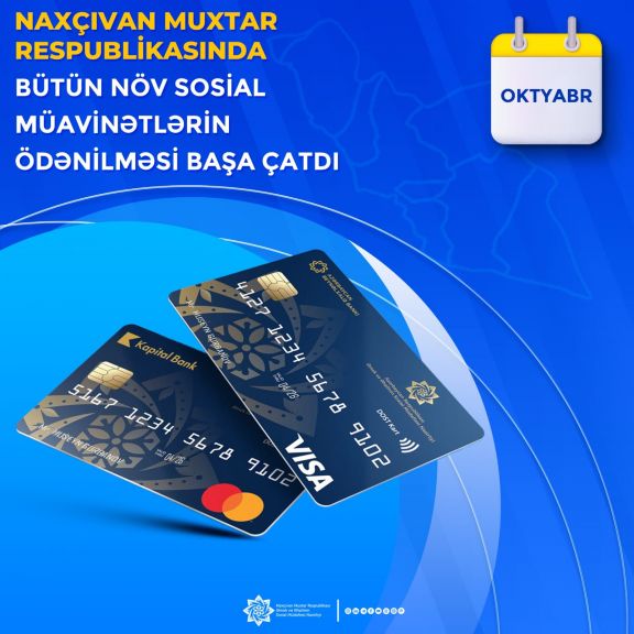 Naxçıvanda oktyabr ayının müavinət, təqaüd və ünvanlı dövlət sosial yardımları bu gün tam ödənilib