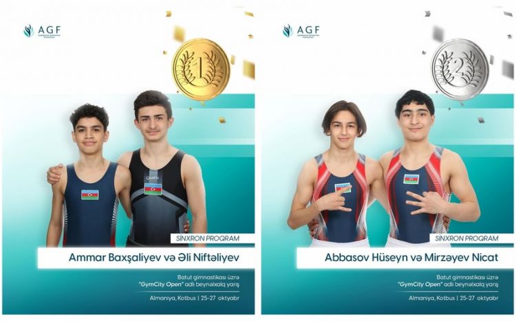 Azərbaycan gimnastları Almaniyada birinci və ikinci yeri tutublar