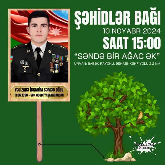 “Naxçıvan Qaziləri” İctimai birliyinin təşkilatçılığı ilə "Şəhidlər bağı" salınacaq
