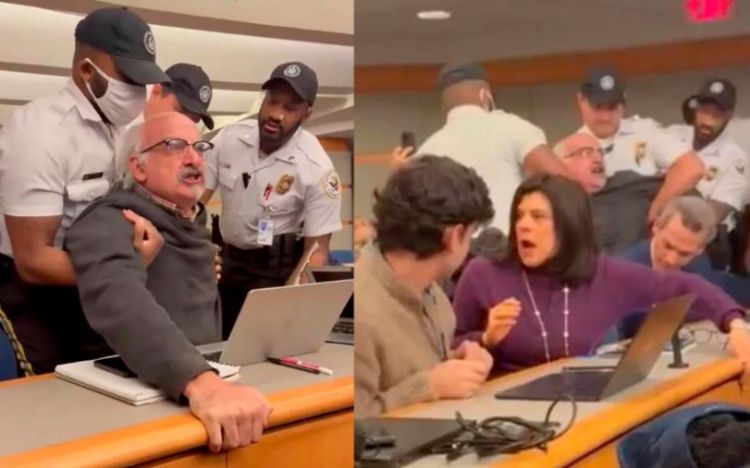 Blinken brifinqdə ona etiraz edən iki jurnalisti zorla zaldan çıxartdırıb