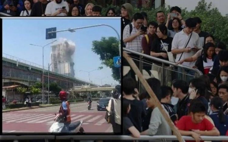 Banqkokda zəlzələ nəticəsində uçan binanın dağıntıları altında ən azı 43 fəhlə qalıb