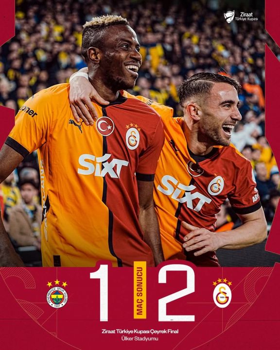 “Qalatasaray” “Fənərbağça”nı səfərdə məğlub edərək yarımfinala yüksəlib