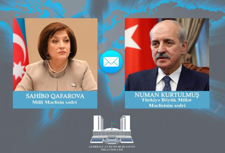 Milli Məclisin sədri Türkiyə Böyük Millət Məclisinin sədrinə başsağlığı məktubu ünvanlayıb