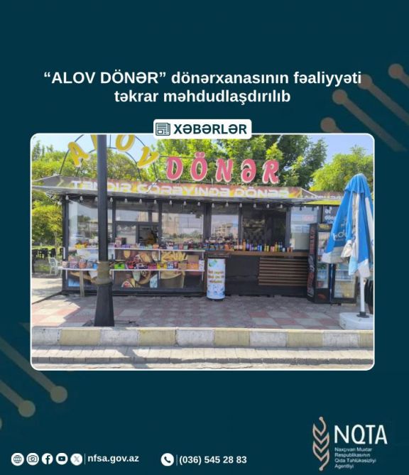 “Alov dönər”-in fəaliyyəti təkrar məhdudlaşdırılıb