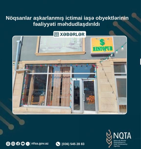 Naxçıvanda Restopub və iki kafenin fəaliyyəti məhdudlaşdırıldı<font color=red> - FOTOLAR</font>