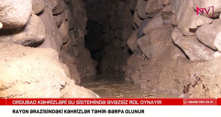 ORDUBAD RAYON ƏRAZİSİNDƏKİ KƏHRİZLƏR TƏMİR-BƏRPA OLUNUR<font color=red> - VİDEO</font>