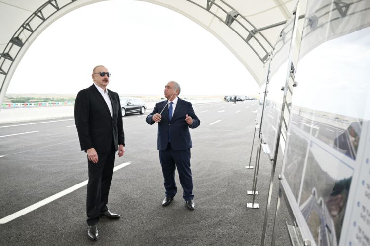 Prezident İlham Əliyev Əhmədbəyli-Füzuli-Şuşa yolunun açılışında iştirak edib<font color=red> - FOTOLAR</font>