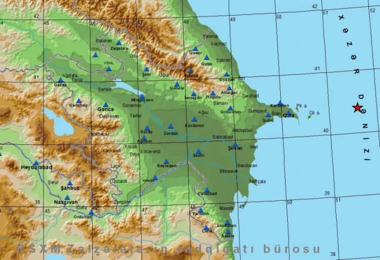 Xəzər dənizində zəlzələ olub