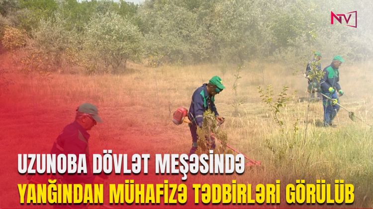 UZUNOBA DÖVLƏT MEŞƏSİNDƏ YANĞINDAN MÜHAFİZƏ TƏDBİRLƏRİ GÖRÜLÜB<font color=red> - VİDEO</font>