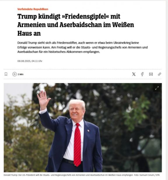 Almaniya mediası Azərbaycan ilə Ermənistan liderləri arasında Vaşinqton görüşündən yazıb<font color=red> - FOTOLAR</font>