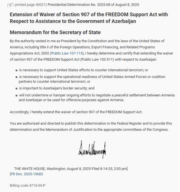 Donald Tramp 907-ci düzəlişi rəsmən dayandırıb