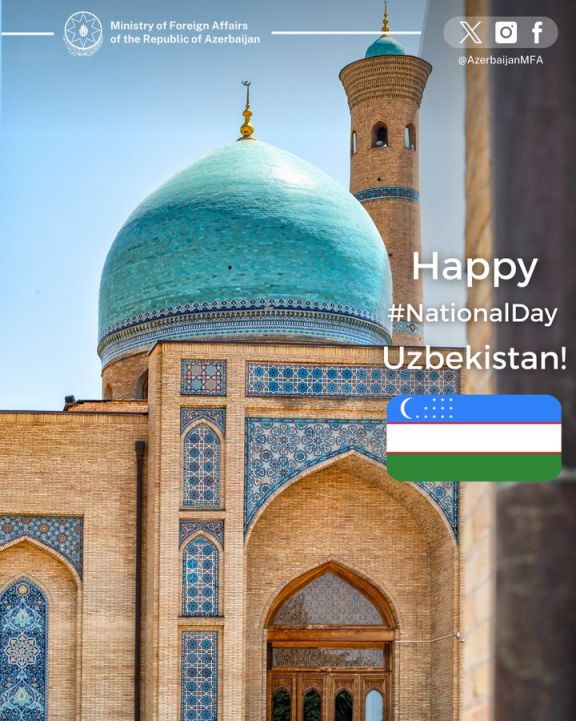 Azərbaycan XİN Özbəkistanı təbrik edib