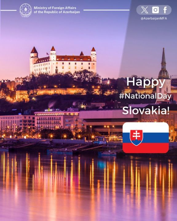 Azərbaycan XİN Slovakiyanı Milli Günü münasibətilə təbrik edib