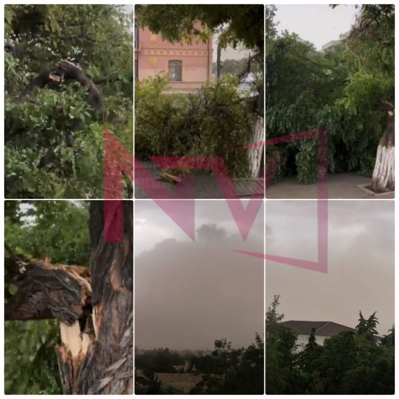 Naxçıvan şəhərində güclü toz dumanı müşahidə olunur