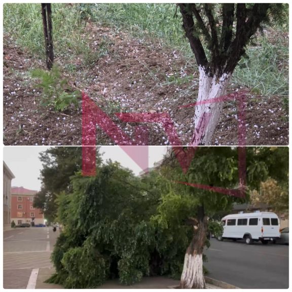 Naxçıvan şəhərinə leysan və dolu yağıb