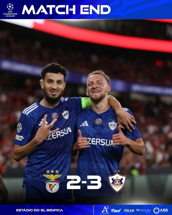 Çempionlar Liqası: "Qarabağ" "Benfika" səfərində tarixi qələbə qazanıb