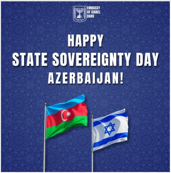 İsrail səfiri Azərbaycanı Dövlət Suverenliyi Günü münasibətilə təbrik edib