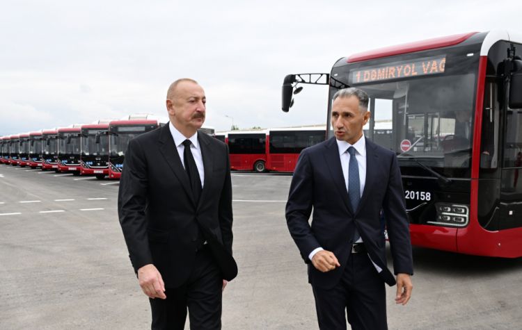 Prezident İlham Əliyev “BakuBus” MMC-nin Gəncə Avtoparkının açılışında iştirak edib<font color=red> - FOTOLAR</font>