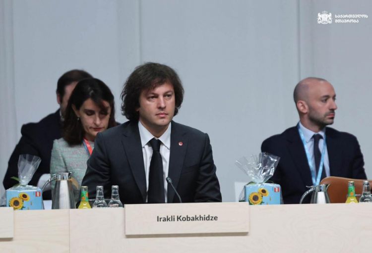 İrakli Kobaxidze Avropa sammitində Orta Dəhlizdən danışıb