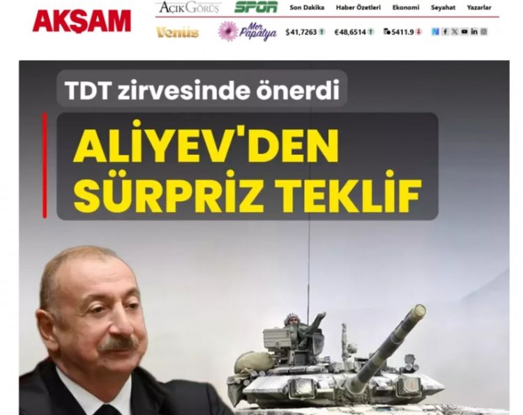 Türkiyə mediası: Azərbaycan Prezidenti TDT ölkələri arasında birgə təlimlərin keçirilməsi ilə bağlı tarixi təşəbbüslə çıxış edib<font color=red> - FOTOLAR</font>
