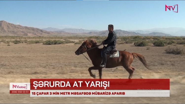 Şərurun Kərimbəyli kəndində gənclər arasında "At yarışı" keçirilib<font color=red> - VİDEO</font>