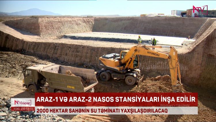 ARAZ-1 VƏ ARAZ-2 NASOS STANSİYALARI İNŞA EDİLİR<font color=red> - VİDEO</font>