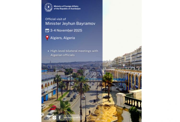 Xarici işlər naziri Ceyhun Bayramov Əlcəzairə rəsmi səfərə gedib
