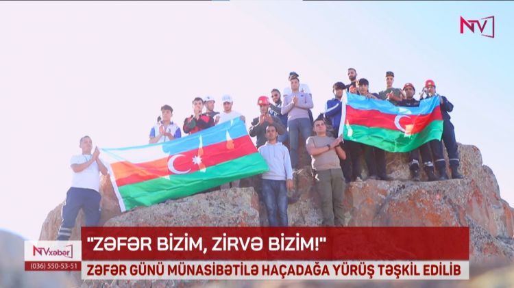 Naxçıvanda Zəfər Günü münasibətilə Hacadağa zirvə yürüşü təşkil olunub<font color=red> - VİDEO</font>