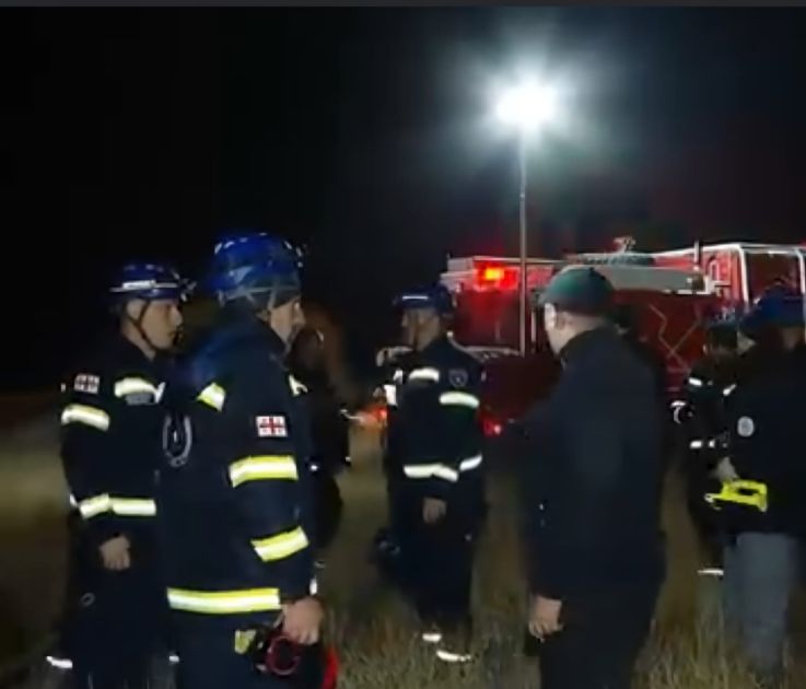 Gürcüstanın daxili işlər naziri təyyarə qəzası baş verən əraziyə gedib<font color=red> - FOTOLAR</font>