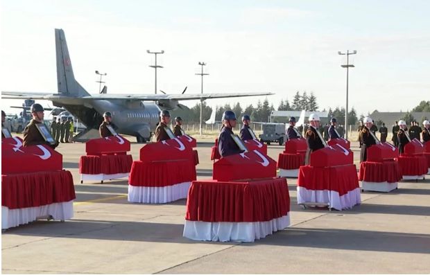 Ankarada təyyarə qəzasında şəhid olan hərbçilərlə vida mərasimi keçirilir