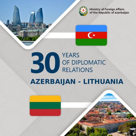 XİN diplomatik əlaqələrin 30 illiyi münasibətilə Litvanı təbrik edib