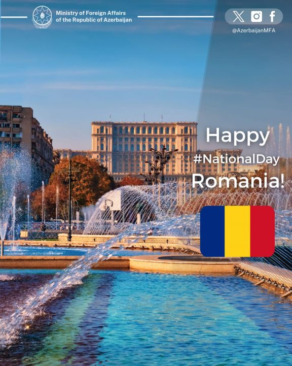 Rəsmi Bakı Rumıniyanı Milli Günü münasibətilə təbrik edib