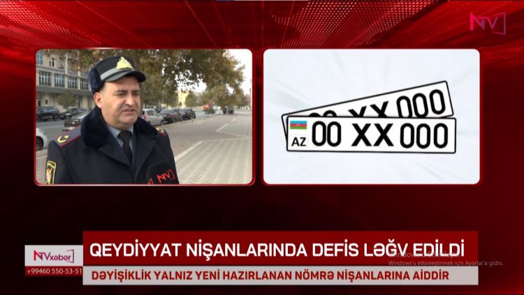 Yeni dövlət qeydiyyat nişanlarında defis olmayacaq<font color=red> - VİDEO</font>