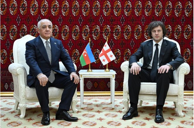 Əli Əsədov Aşqabadda Gürcüstanın Baş naziri ilə görüşüb<font color=red> - FOTOLAR</font>