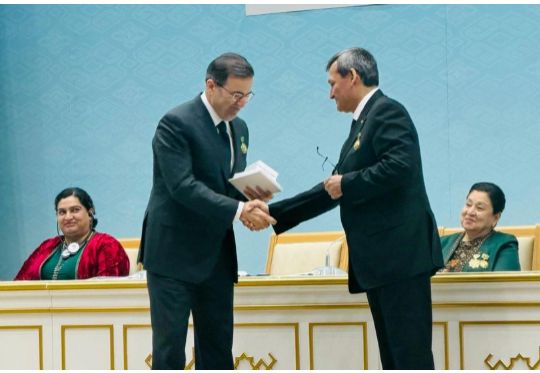 Türkmənistan Prezidenti Azərbaycan səfirini təltif edib<font color=red> - FOTOLAR</font>