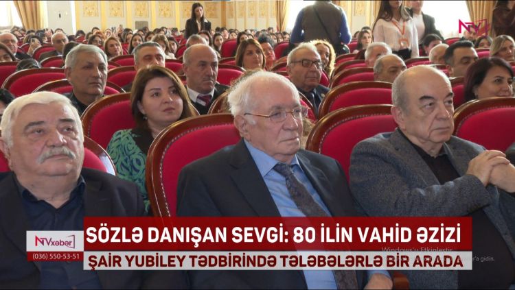 VAHİD ƏZİZ YUBİLEY TƏDBİRİNDƏ TƏLƏBƏLƏRLƏ BİR ARADA<font color=red> - VİDEO</font>